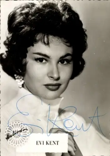 Ak Schauspielerin Evi Kent, Portrait, Autogramm
