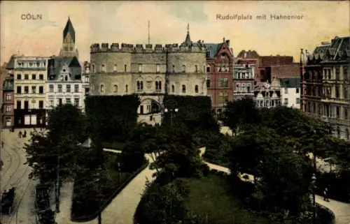Ak Köln am Rhein, Rudolfplatz mit Hahnentor