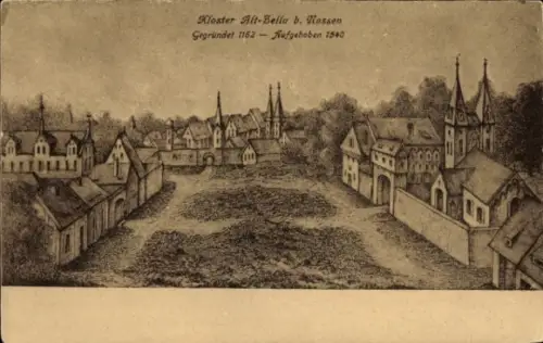 Künstler Ak Nossen Landkreis Meißen, Blick auf das Kloster Altzella, gegründet 1162