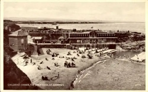 Ak St Andrews Schottland, Step Rock Badeanstalt, Kinderecke