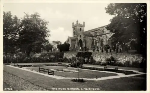 Ak Linlithgow Schottland, Rose Garden