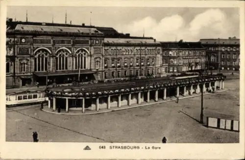 Ak Strasbourg Straßburg Elsass Bas Rhin, Bahnhof