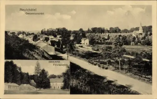 Ak Brienne Saône-et-Loire, Feldlazarett, Neufchâtel, Gesamtansicht