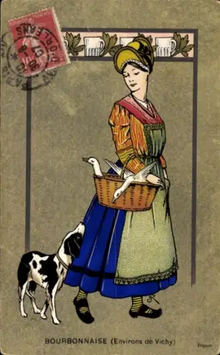 Künstler Ak Vichy Environs Allier, Bourbonnaise, Auvergner Tracht