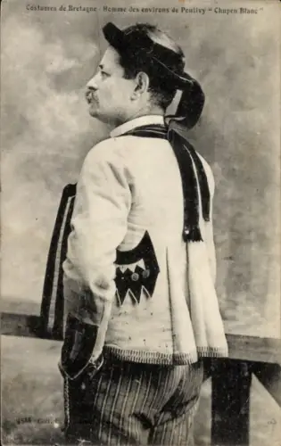 Ak Pontivy Morbihan, Mann in bretonischer Tracht