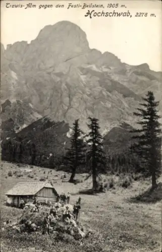 Ak Steiermark Österreich, Hochschwab, Holzhütte