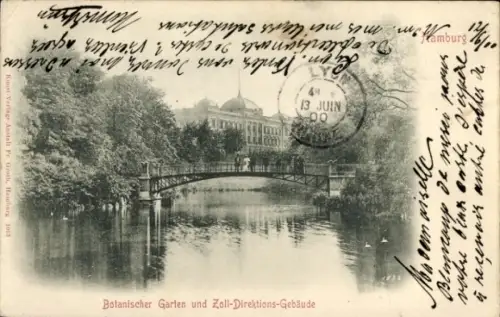 Ak Hamburg Mitte Neustadt, Botanischer Garten, Zoll-Direktions-Gebäude