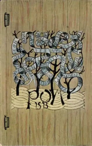 Ak Alt Zella Nossen in Sachsen, Türflügel einer Betkapelle, Strafarbeit eines Mönches