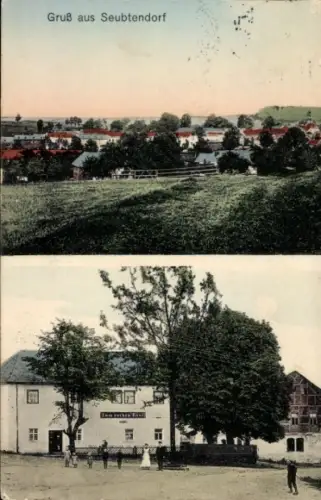 Ak Seubtendorf Tanna in Thüringen, Gesamtansicht, Gasthaus