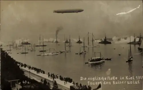 Foto Ak Kiel, Englische Flotte, Zeppelin L3