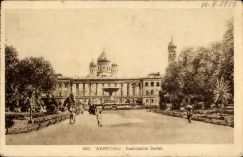 Ak Warszawa Warschau Polen, Sächsischer Garten
