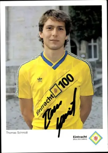 Autogrammkarte Fußballer Thomas Schmidt, Eintracht Braunschweig, Autogramm