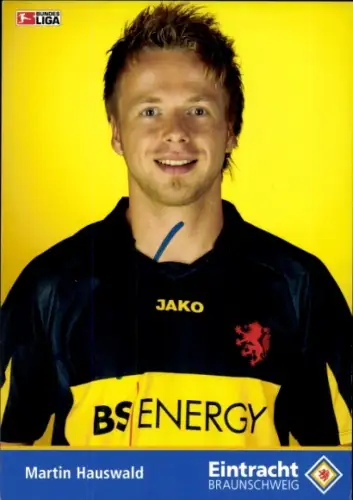 Autogrammkarte Fußballer Martin Hauswald, Eintracht Braunschweig, Autogramm
