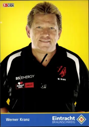 Autogrammkarte Physiotherapeut Werner Kranz, Eintracht Braunschweig, Autogramm