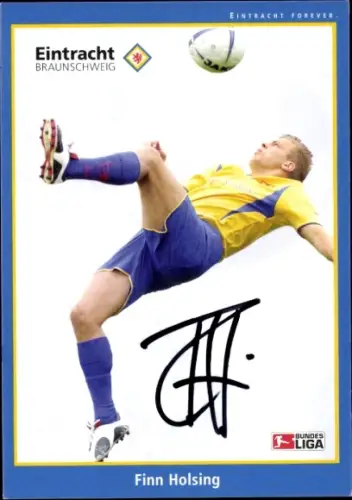 Autogrammkarte Fußballer Finn Holsing, Eintracht Braunschweig, Autogramm