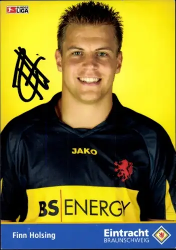 Autogrammkarte Fußballer Finn Holsing, Eintracht Braunschweig, Autogramm