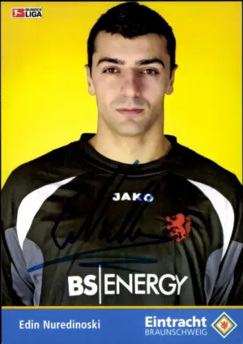 Autogrammkarte Fußballer Edin Nuredinoski, Eintracht Braunschweig, Autogramm
