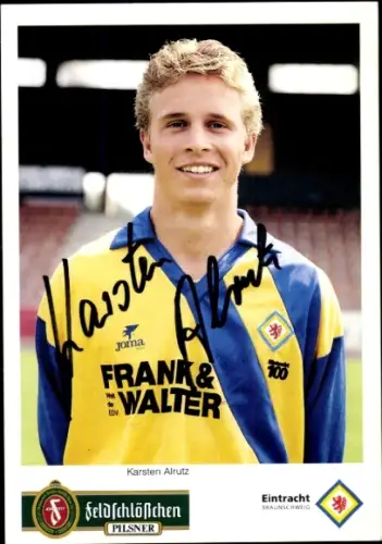 Autogrammkarte Fußballer Karsten Alrutz, Eintracht Braunschweig, Autogramm