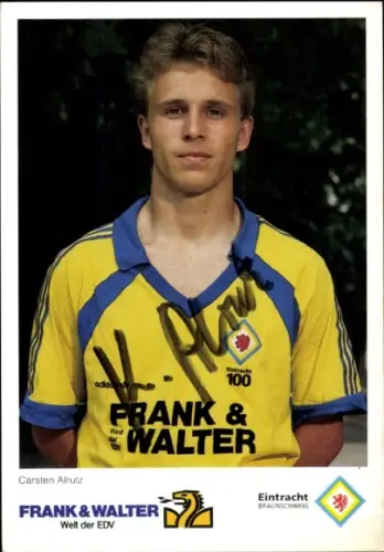 Autogrammkarte Fußballer Carsten Alrutz, Eintracht Braunschweig, Autogramm