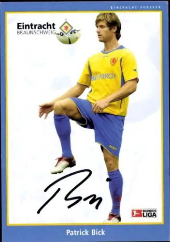 Autogrammkarte Fußballer Patrick Bick, Eintracht Braunschweig, Autogramm