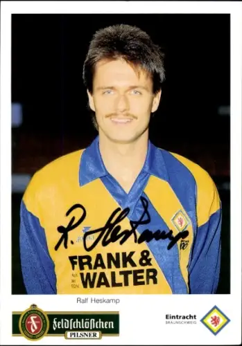 Autogrammkarte Fußballer Ralf Heskamp, Eintracht Braunschweig, Autogramm