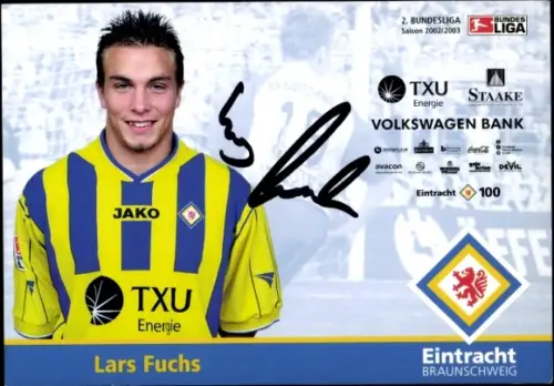 Autogrammkarte Fußballer Lars Fuchs, Eintracht Braunschweig, Autogramm