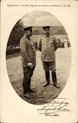 Passepartout Ak Kaiser Wilhelm II., Generalfeldmarschall Paul von Hindenburg, Posen 1915