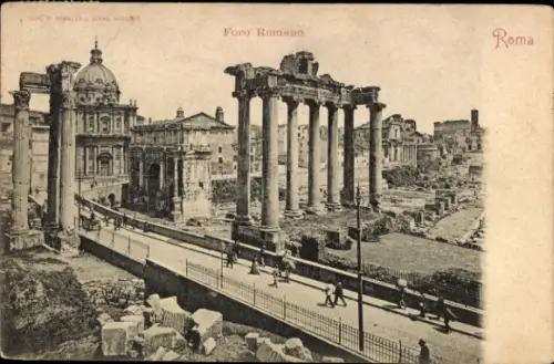 Ak Roma Rom Lazio, Foro Romano,  Ruinen, Menschen, 