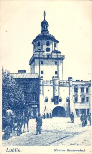 Ak Lublin Polen,  Brama Krakowska,  Darstellung, ca. 1890