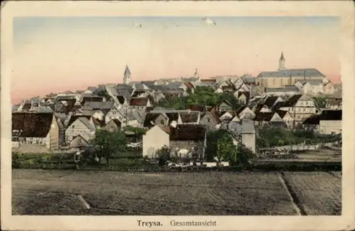 Ak Treysa Schwalmstadt Hessen, Treysa Gesamtansicht, Häuser, Bäume, Landschaft
