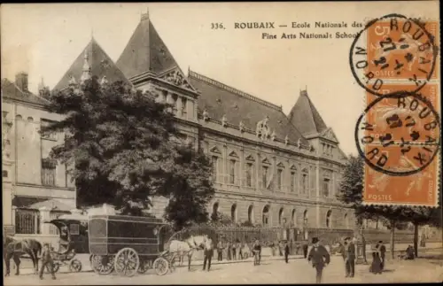 Ak Roubaix Nord, Le Musee, Ecole Nationale des Arts, Fine Arts National School
