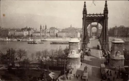 Foto Ak Budapest Ungarn, Elisabethbrücke