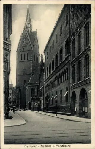 Ak Hannover,  Rathaus, Marktkirche,  Architektur