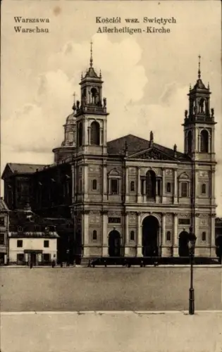 Ak Warszawa Warschau Polen, Allerheiligen-Kirche,   Architektur, keine Persönlichkeiten