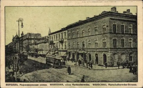 Ak Warszawa Warschau Polen, Marschalkowska-Straße