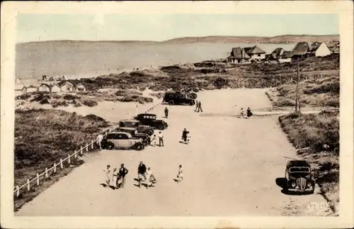 Ak Franceville Plage Calvados, Vue generale de la Plage