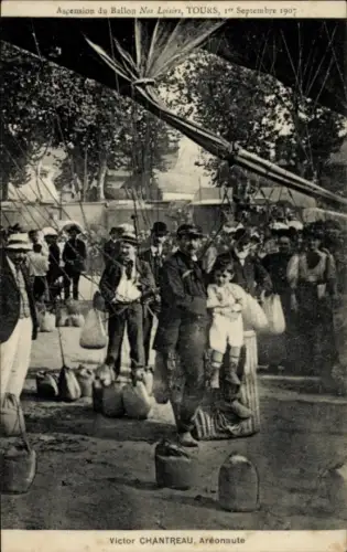Ak Ascension du Ballon Nos Loisirs 1907, Victor Chantreau, Aréonaute
