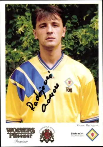 Autogrammkarte Fußballer Goran Radojevic, Eintracht Braunschweig, Portrait, Autogramm