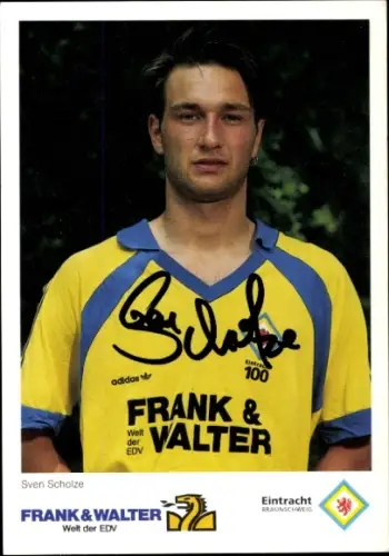 Autogrammkarte Fußballer Sven Scholze, Eintracht Braunschweig, Portrait, Autogramm
