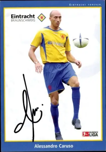 Autogrammkarte Fußballer Alessandro Caruso, Eintracht Braunschweig, Portrait, Autogramm