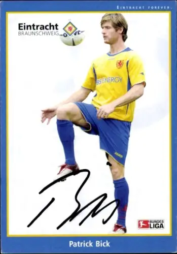 Autogrammkarte Fußballer Patrick Bick, Eintracht Braunschweig, Portrait, Autogramm