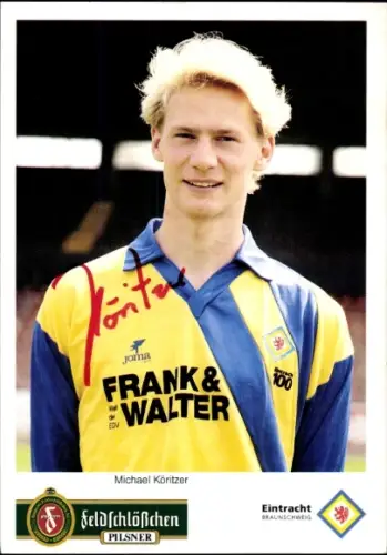 Autogrammkarte Fußballer Michael Köritzer, Eintracht Braunschweig, Portrait, Autogramm