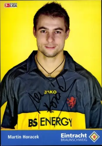 Autogrammkarte Fußballer Marin Horacek, Eintracht Braunschweig, Portrait, Autogramm