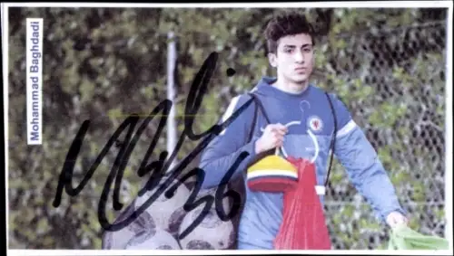 Autogrammkarte Fußballer Mohammad Baghdadi, Eintracht Braunschweig, Portrait, Autogramm