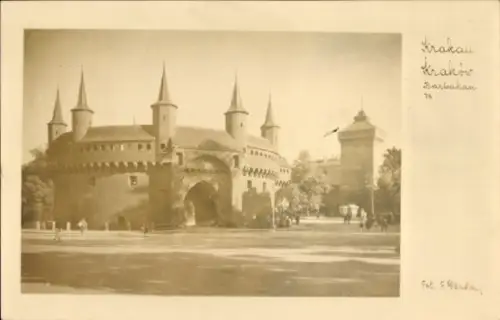 Foto Ak Kraków Krakau Polen, Barbakan
