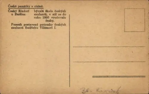 Ak Berlin Neukölln Rixdorf, Denkmal