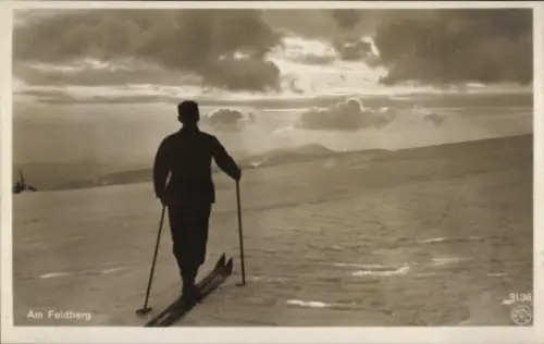 Ak Skifahrer am Feldberg im Schwarzwald, Panorama