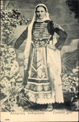 Ak Griechenland, Frau in Tracht