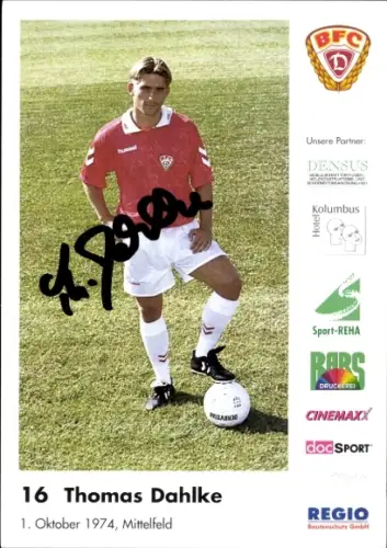 Autogrammkarte Thomas Dahlke, BFC, Autogramm