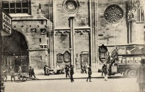 Ak Wien 1 Innere Stadt, Teilansicht der Westfassade der Pfarrkirche St. Stephan, Cafe Splendide